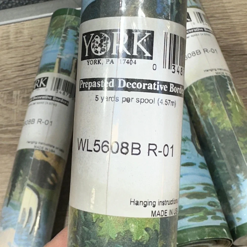 20 Yards York Wildlife Moose Forest Prepasted Wallpaper Border Alaska Cabin USA